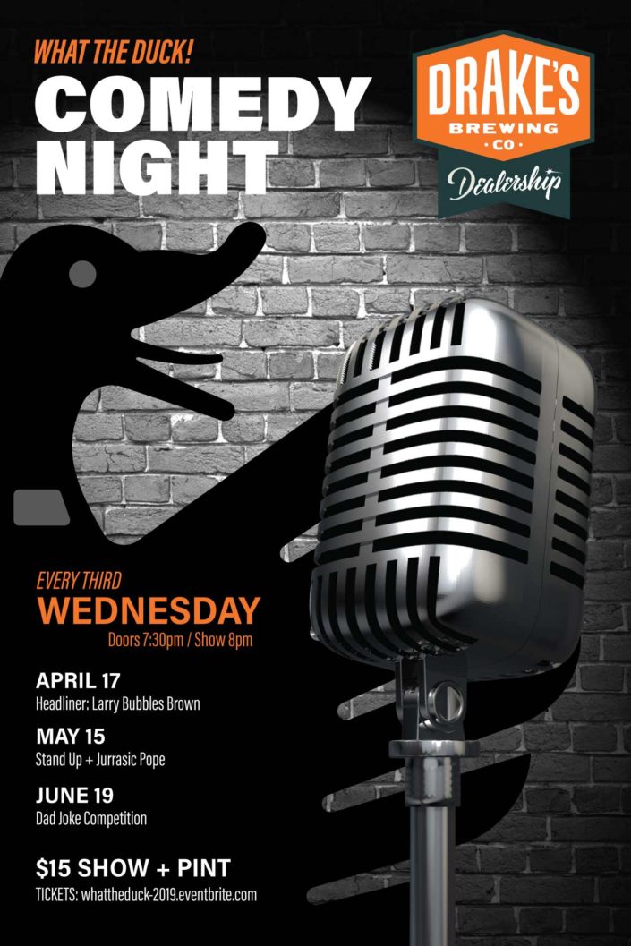 What the Duck! Comedy Night Event Graphic